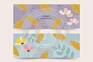 beautiful floral banners backgrounds five
