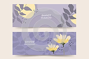 beautiful floral banners backgrounds two