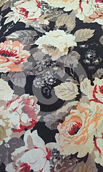 Beautiful floral designs in a cloth