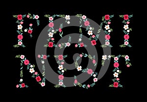 Beautiful floral feminine lettering Feminist