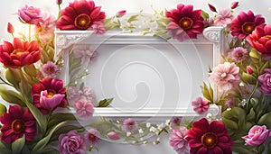 Beautiful floral frame for congratulations on Valentine\'s Day, Mother\'s Day, wedding card,