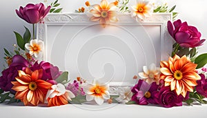 Beautiful floral frame for congratulations on Valentine\'s Day, Mother\'s Day, wedding card,