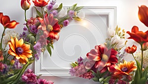 Beautiful floral frame for congratulations on Valentine\'s Day, Mother\'s Day, wedding card,