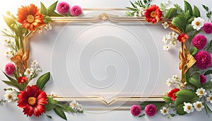 Beautiful floral frame for congratulations on Valentine\'s Day, Mother\'s Day, wedding card,