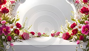 Beautiful floral frame for congratulations on Valentine\'s Day, Mother\'s Day, wedding card,