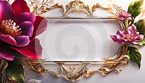 Beautiful floral frame with gold for greetings on Valentine\'s Day, Mother\'s Day, wedding card, Elegant background