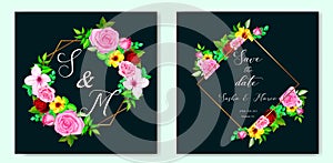 Beautiful floral frame for multi purpose background and save the date card