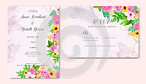 Beautiful floral frame for wedding invitation and rsvp card