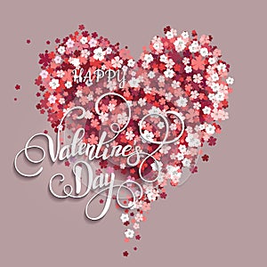 Beautiful floral heart. Valentine card