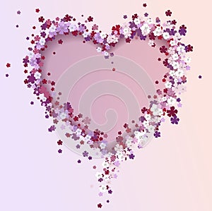 Beautiful floral heart. Valentine card