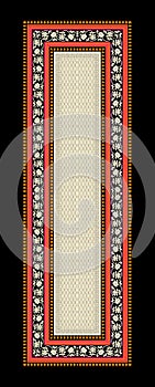 Beautiful floral neckline embroidery.geometric ethnic oriental pattern traditional on black background.Aztec style,abstract,vector