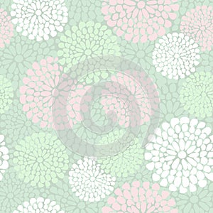 Beautiful floral pattern in pink and mint color,