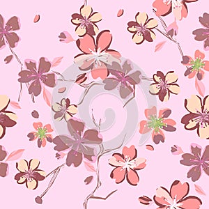 Beautiful floral patterns in japanese style