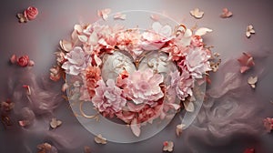 Beautiful floral romantic Valentine heart