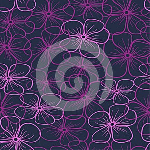 Beautiful floral seamless pattern on a dark background. Perfect for textile, wrapping, web and all kind of decorative projects.