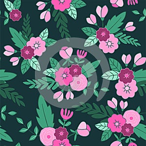 Beautiful floral seamless pattern. Perfect for textile, wrapping, web and all kind of decorative projects.