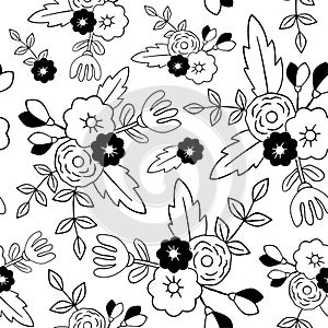 Beautiful floral seamless pattern. Perfect for textile, wrapping, web and all kind of decorative projects. Vector illustration.