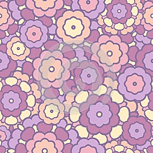 Beautiful floral seamless vector pattern. Shades of pink and lavender. Bud.