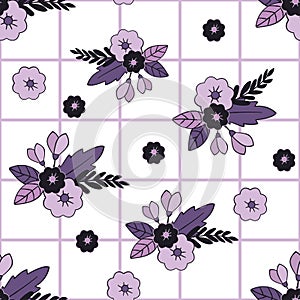 Beautiful floral and tiles seamless pattern. Perfect for textile, wrapping, web and all kind of decorative projects.