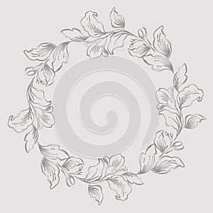 Beautiful floral wreath. For Wedding, anniversary, birthday and party. Design for banner, poster, card, invitation and scrapbook.