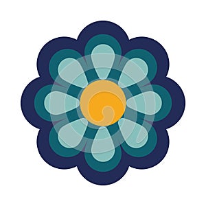 beautiful flower blue decoration garden icon