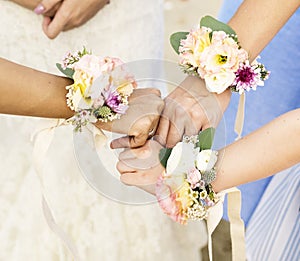 Beautiful flower of bridesmaid corsages