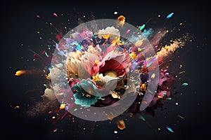 Beautiful Flower Explosion. AI generated Illustration