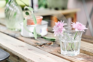 beautiful flower in glass