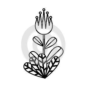 Beautiful flower and leafs garden icon