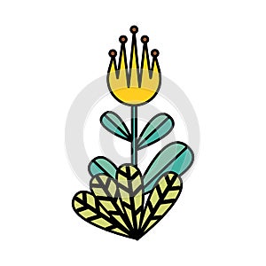 Beautiful flower and leafs garden icon