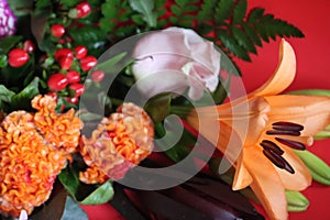 Beautiful flower master with natural bright colors aroma gift photo