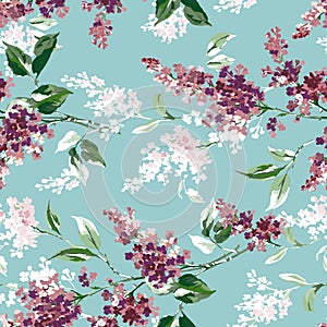 Beautiful flower pattern Seamless allover design with background