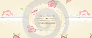 Beautiful flower-patterned background. shabby chic wedding invitation. Vector illustration. Floral Save the Date or set