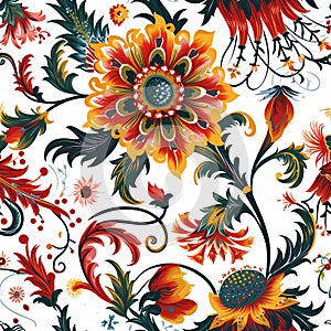 Beautiful flower seamless pattern, AI generated. Pattern for advertising materials, textile products, printed products and other