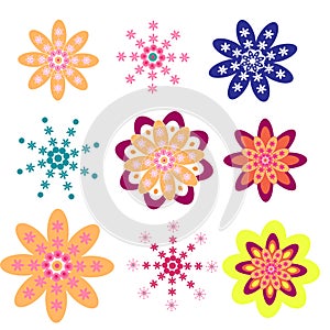 Beautiful flower set pattern background