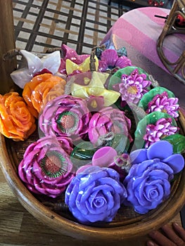 Beautiful flower soap hand Carving