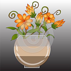 Beautiful Flower Vase Illustration and Vector