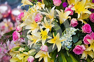 Beautiful flowers background for event scene