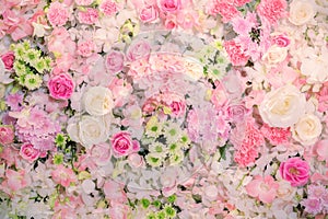 Beautiful flowers background for wedding scene.