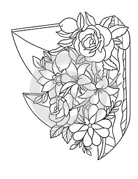 Beautiful Flowers Coloring Page photo