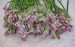 Beautiful flowers on fabric background