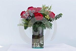 Flower in a Vase at white background