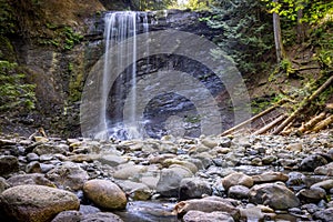 Beautiful flowing Ammonite Falls near Nanaimo on Vancouver Island