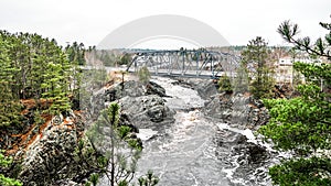 Beautiful flowing river in Jay Cooke State Park, Minnesota