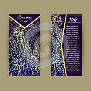 Beautiful flyer template with van gogh inspired pattern. Front page and back page will be fine for art gallery, exhibition, shop