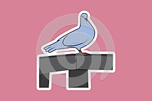 Beautiful Flying Pigeon Bird vector illustration. Animal nature icon concept. Pigeon bird logo design