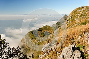 Beautiful fog and cloud on Doi Luang Chiang Dao wildlife sanctuary.