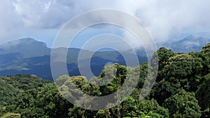 Beautiful Foggy morning in the mountains. Beautiful scenery and the morning fog at Doi Kiew Lom Scenic Point, Chiangmai, Thailand.