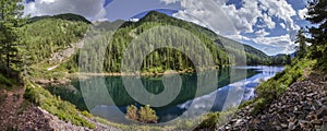 Beautiful forest lake in the Altai mountains