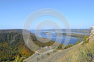 Beautiful forest reserve with the Volga river